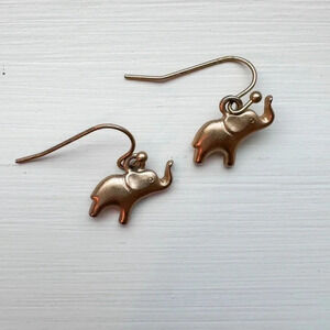 Gold-tone Minimalist Elephant Earrings